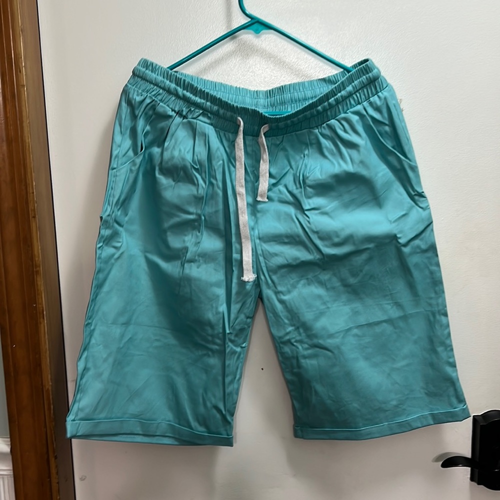 Gooket Teal drawstring Bermuda shorts XL NWT